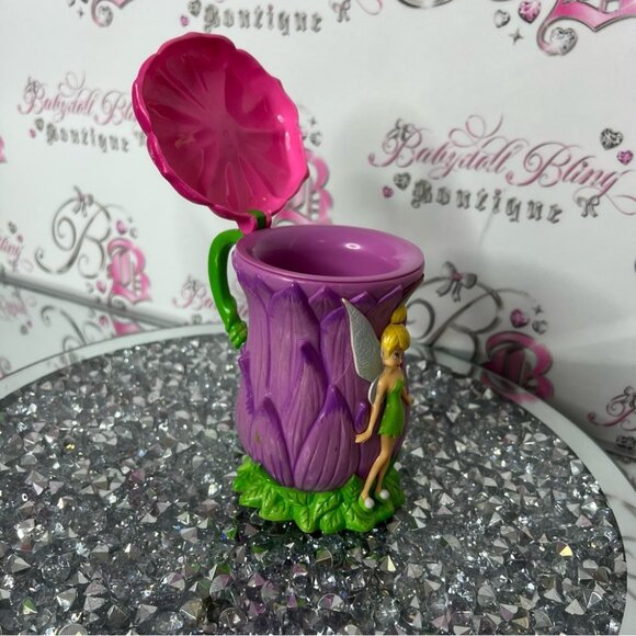 Tinker Bell cup flip top Peter Pan movie Purple and Green Decorative Figurine - Picture 2 of 9